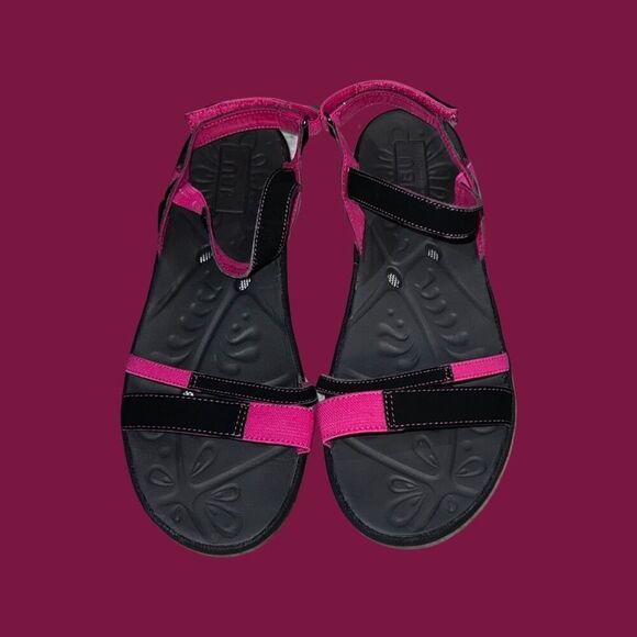 Jambu JBU Cyclone Flat Black/Pink Slip On Flip Flops Sandal Size 11 - Picture 9 of 12